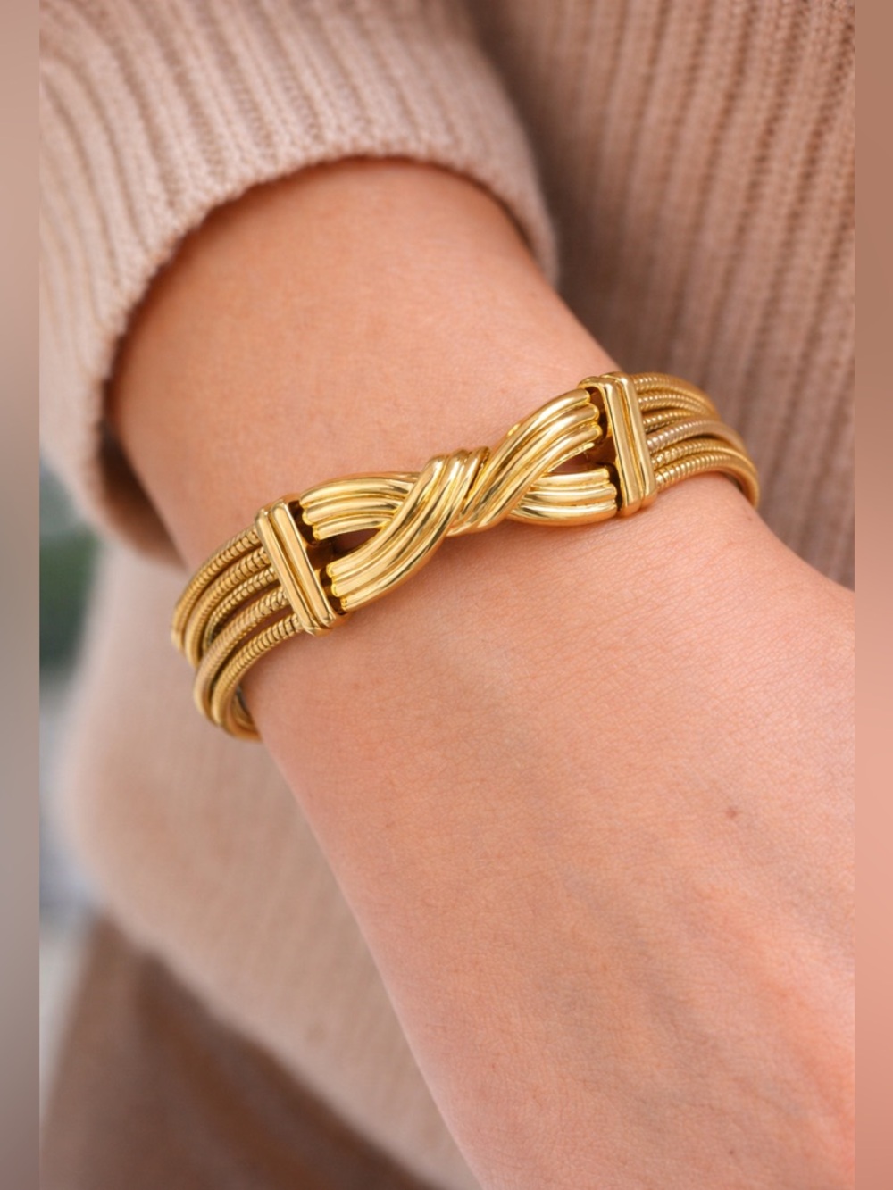 Vintage Napier Two-Tone Multi Strand Knot Bracelet